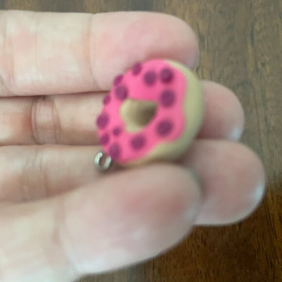 Handmade Set of 4 Polymer Clay Necklace Food Characters Cookies, Pea Pod, Donut - Picture 3 of 5